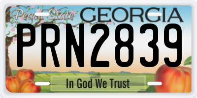 GA license plate PRN2839