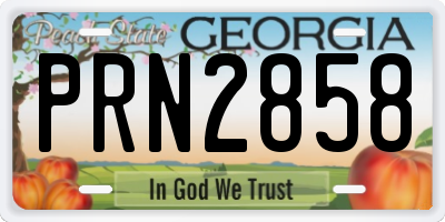 GA license plate PRN2858