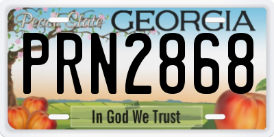 GA license plate PRN2868