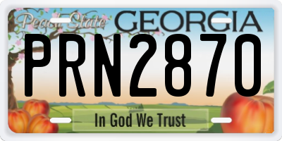 GA license plate PRN2870
