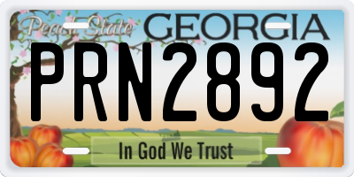 GA license plate PRN2892