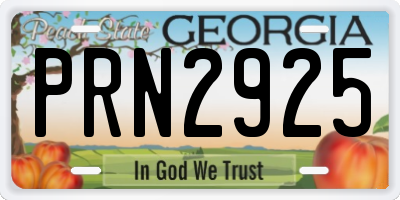 GA license plate PRN2925