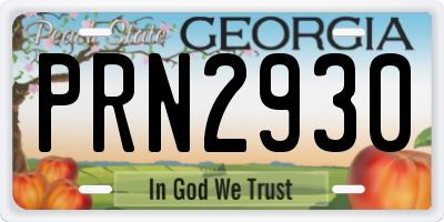 GA license plate PRN2930