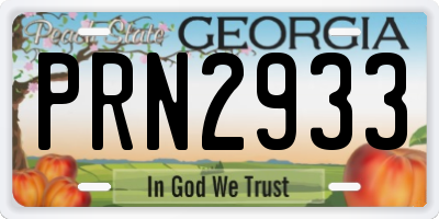 GA license plate PRN2933