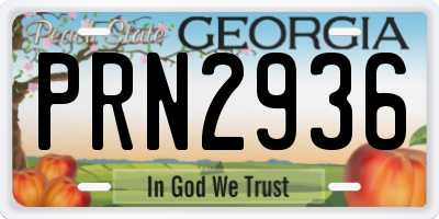 GA license plate PRN2936