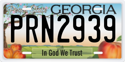 GA license plate PRN2939