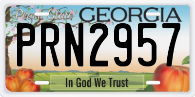GA license plate PRN2957