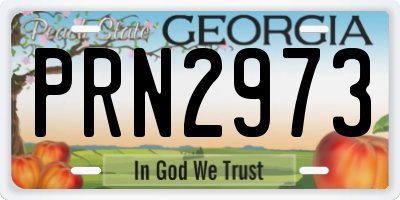 GA license plate PRN2973