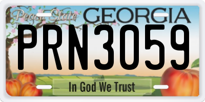 GA license plate PRN3059