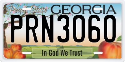 GA license plate PRN3060