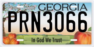 GA license plate PRN3066