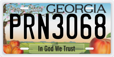 GA license plate PRN3068