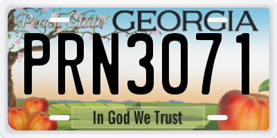 GA license plate PRN3071