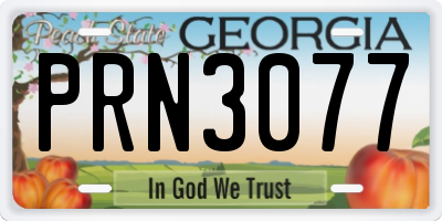 GA license plate PRN3077