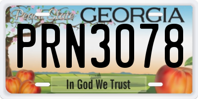 GA license plate PRN3078