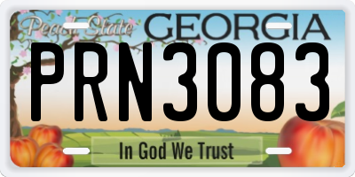 GA license plate PRN3083