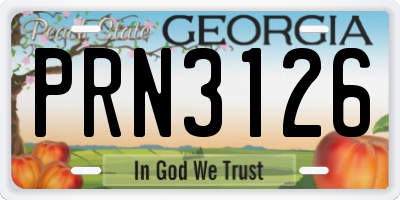 GA license plate PRN3126