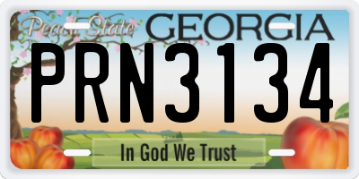 GA license plate PRN3134