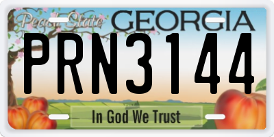 GA license plate PRN3144