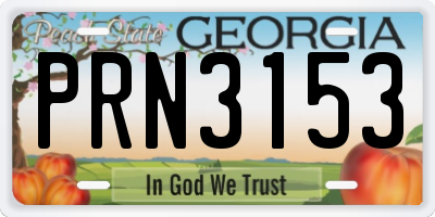 GA license plate PRN3153