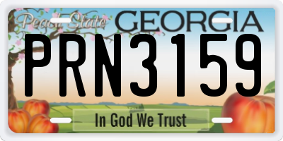 GA license plate PRN3159