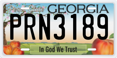 GA license plate PRN3189