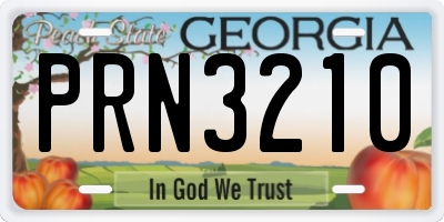 GA license plate PRN3210