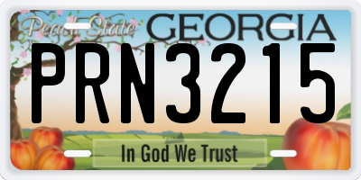 GA license plate PRN3215