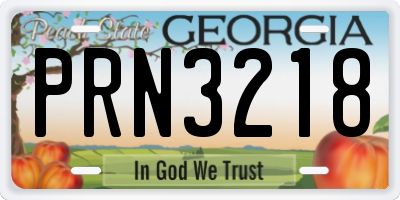 GA license plate PRN3218