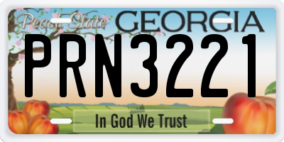 GA license plate PRN3221