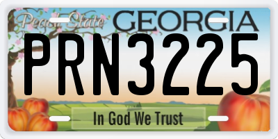 GA license plate PRN3225