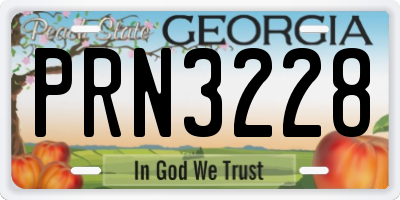 GA license plate PRN3228