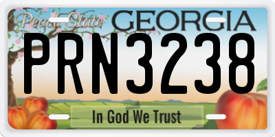GA license plate PRN3238