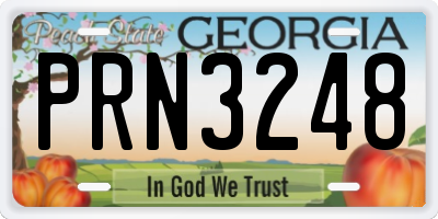 GA license plate PRN3248