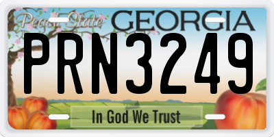 GA license plate PRN3249