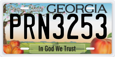 GA license plate PRN3253