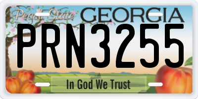 GA license plate PRN3255