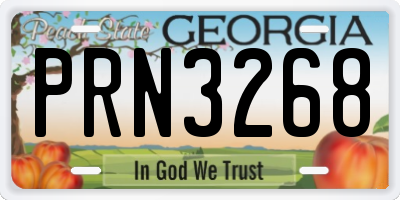 GA license plate PRN3268