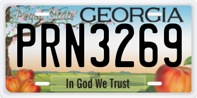 GA license plate PRN3269