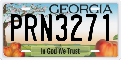 GA license plate PRN3271