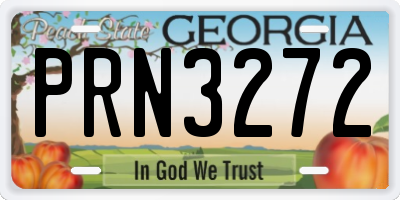 GA license plate PRN3272