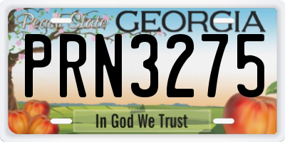GA license plate PRN3275