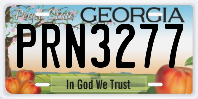 GA license plate PRN3277