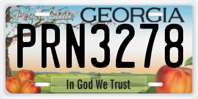 GA license plate PRN3278