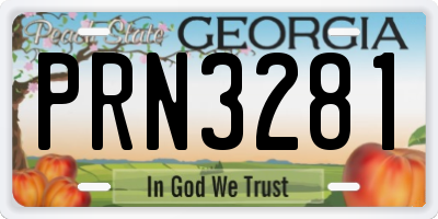 GA license plate PRN3281