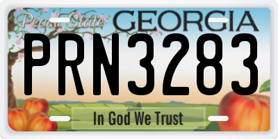 GA license plate PRN3283