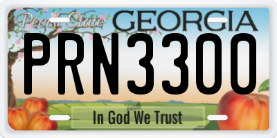 GA license plate PRN3300