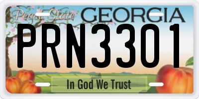 GA license plate PRN3301