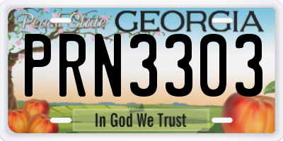 GA license plate PRN3303