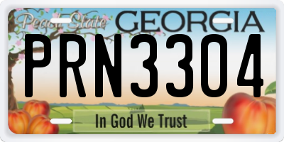 GA license plate PRN3304